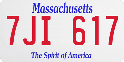 MA license plate 7JI617