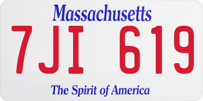 MA license plate 7JI619