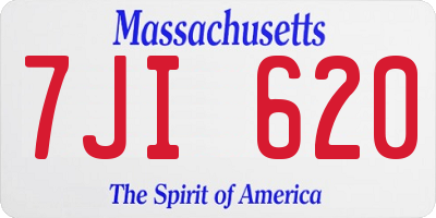 MA license plate 7JI620