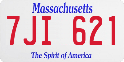 MA license plate 7JI621