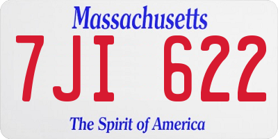 MA license plate 7JI622