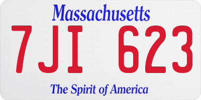 MA license plate 7JI623