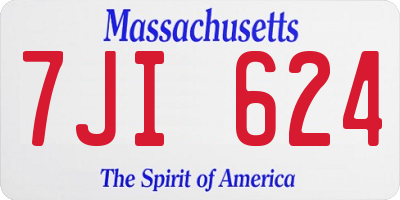 MA license plate 7JI624