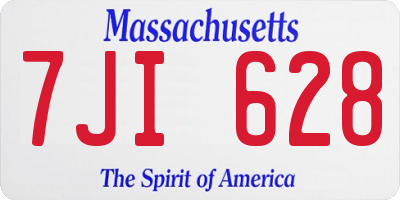 MA license plate 7JI628