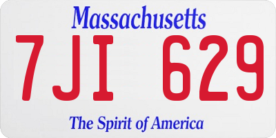 MA license plate 7JI629
