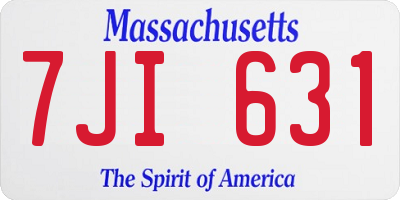 MA license plate 7JI631