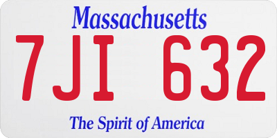 MA license plate 7JI632
