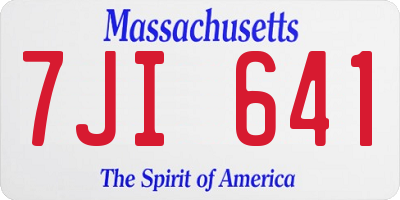 MA license plate 7JI641