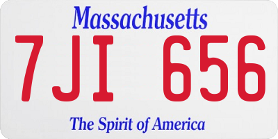 MA license plate 7JI656