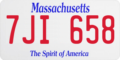 MA license plate 7JI658