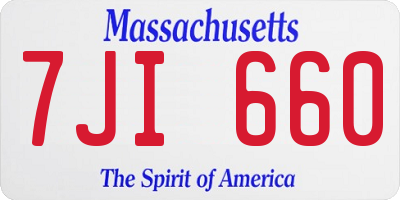 MA license plate 7JI660