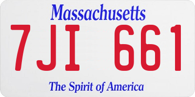 MA license plate 7JI661