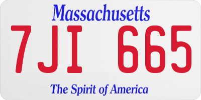 MA license plate 7JI665
