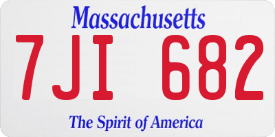 MA license plate 7JI682