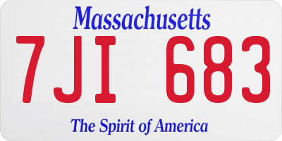 MA license plate 7JI683