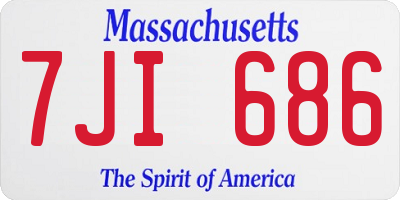 MA license plate 7JI686
