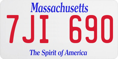 MA license plate 7JI690
