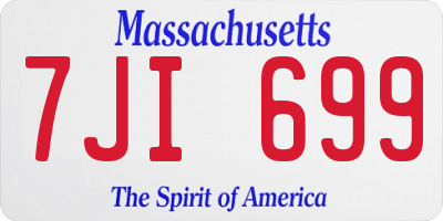 MA license plate 7JI699