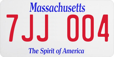 MA license plate 7JJ004