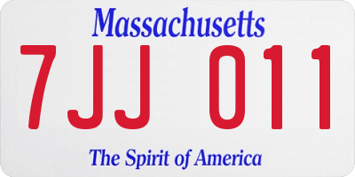 MA license plate 7JJ011