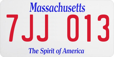 MA license plate 7JJ013
