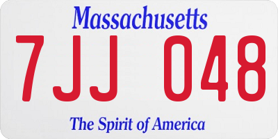 MA license plate 7JJ048