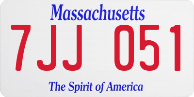 MA license plate 7JJ051