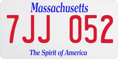 MA license plate 7JJ052