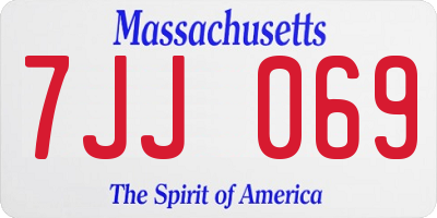 MA license plate 7JJ069