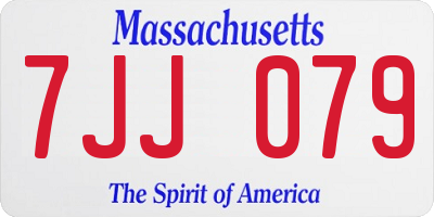 MA license plate 7JJ079