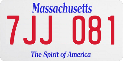 MA license plate 7JJ081