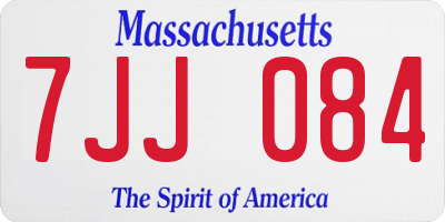 MA license plate 7JJ084