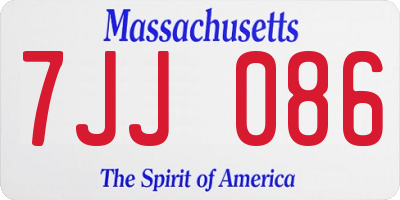 MA license plate 7JJ086