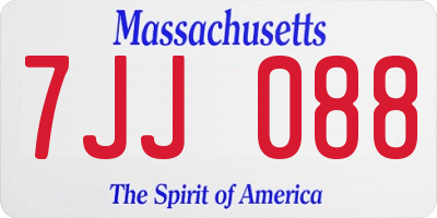 MA license plate 7JJ088