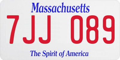 MA license plate 7JJ089