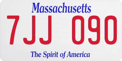 MA license plate 7JJ090