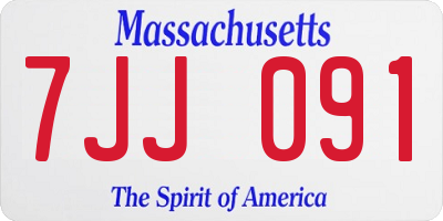 MA license plate 7JJ091