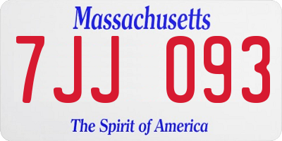 MA license plate 7JJ093