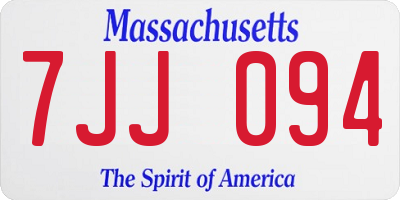 MA license plate 7JJ094