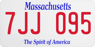 MA license plate 7JJ095