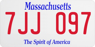 MA license plate 7JJ097