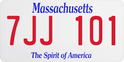 MA license plate 7JJ101