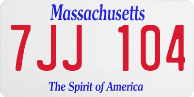 MA license plate 7JJ104