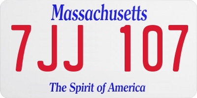 MA license plate 7JJ107