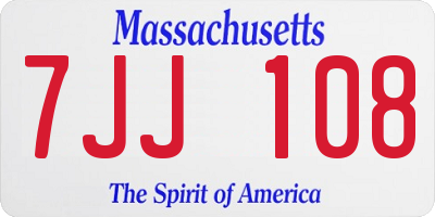 MA license plate 7JJ108