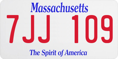 MA license plate 7JJ109