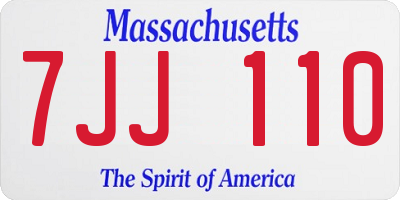 MA license plate 7JJ110