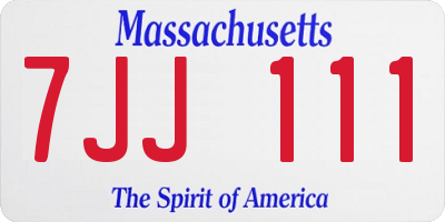 MA license plate 7JJ111