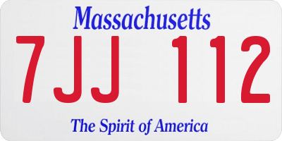 MA license plate 7JJ112