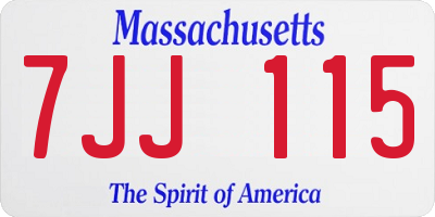 MA license plate 7JJ115